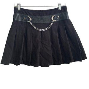 Royal Bones Pleated Skirt Mini Womens Small Daang Goodman Black